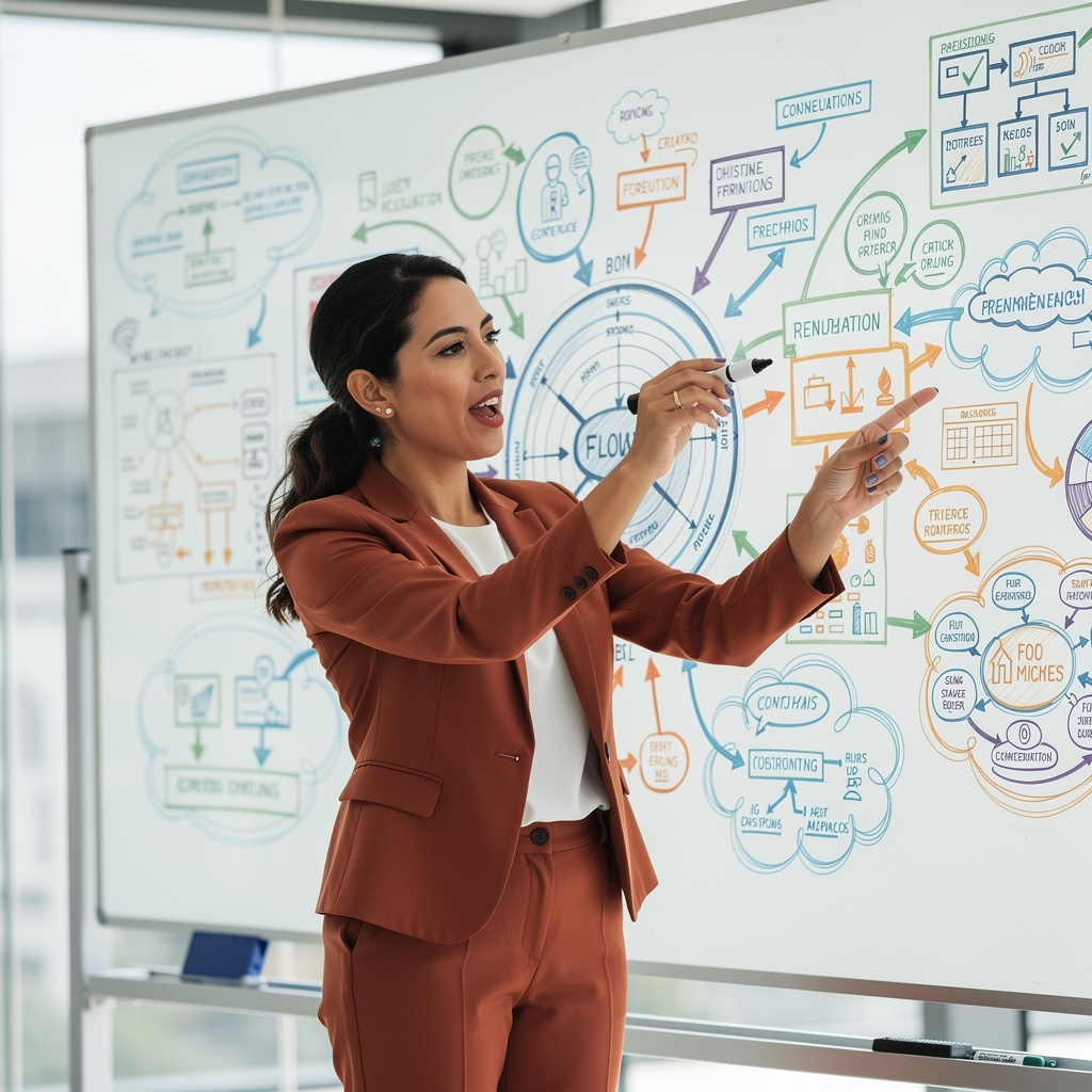 Profesional explorando nuevas ideas en un entorno de trabajo contemporáneo
